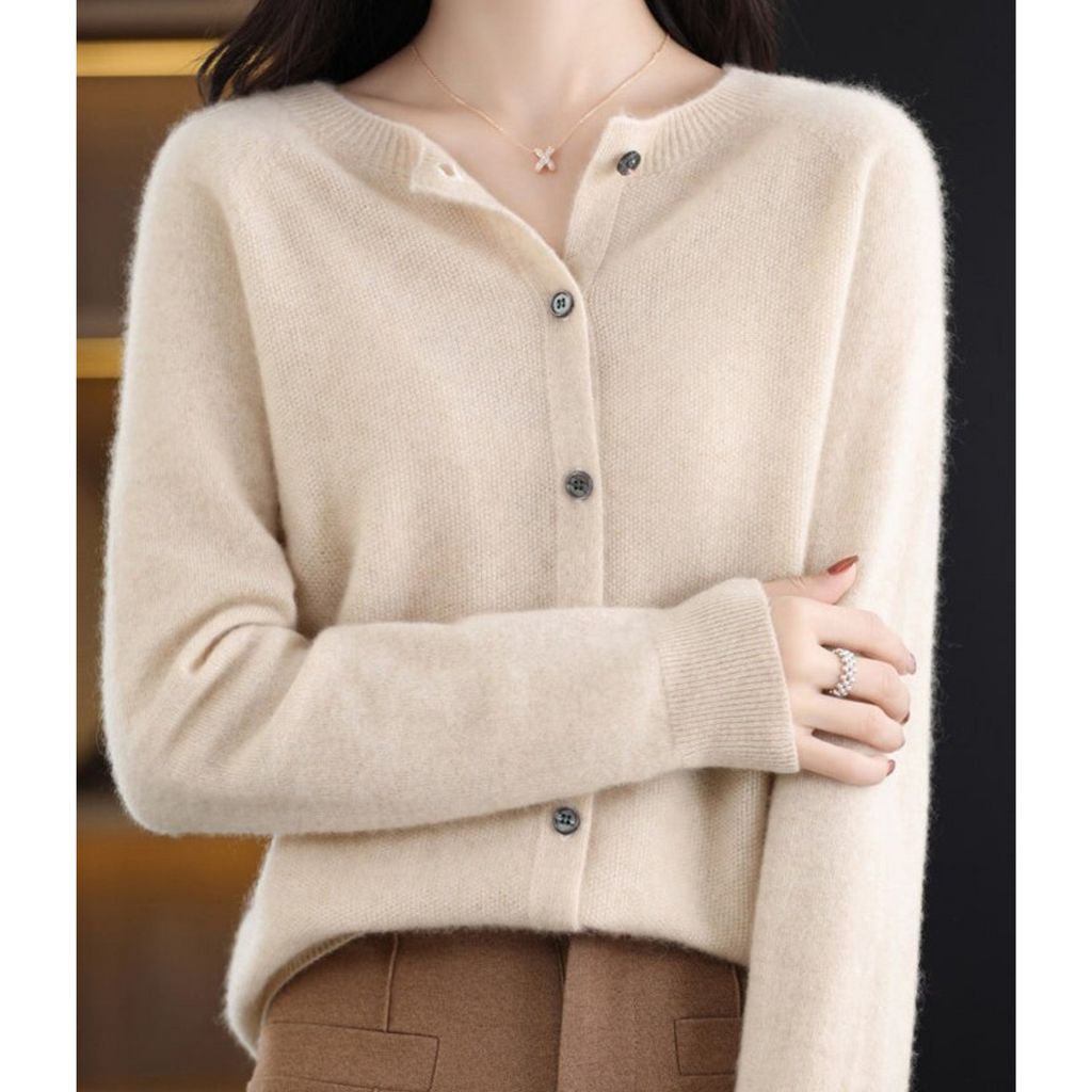 Cicada -  Damen Rundhals Cardigan Pullover