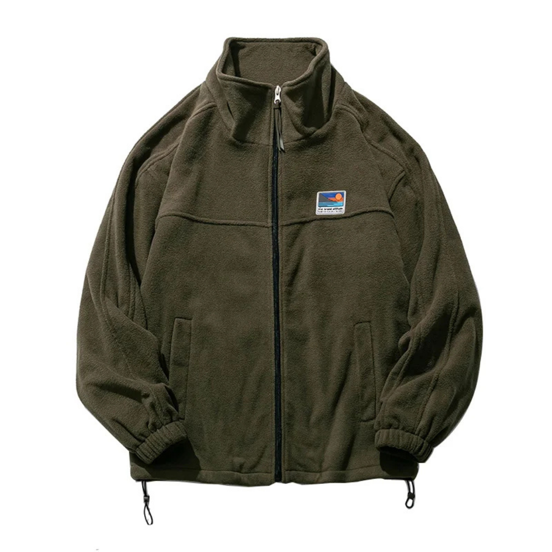SUENTA Herren Outdoor Zip Down Mock Neck Jacke Warme Style Armeegrün