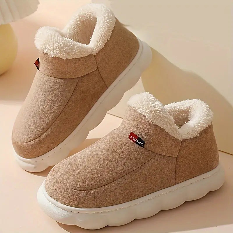 SUENTA Hausschuhen Unisex Winter Wärme Komfort Stilvollen Eleganz Khaki