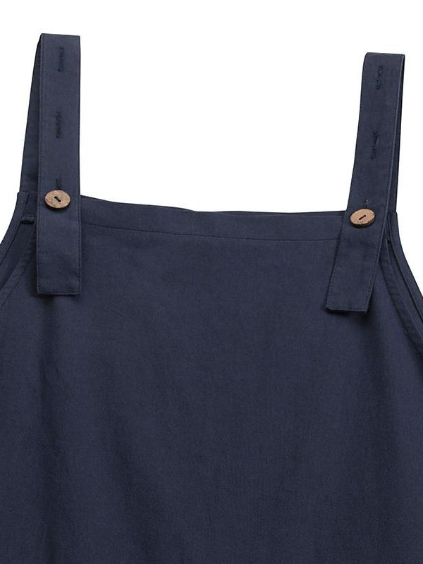 SUENTA Damen Latzhose – Freizeit Overall mit Knopfbund und Lockerer Passform