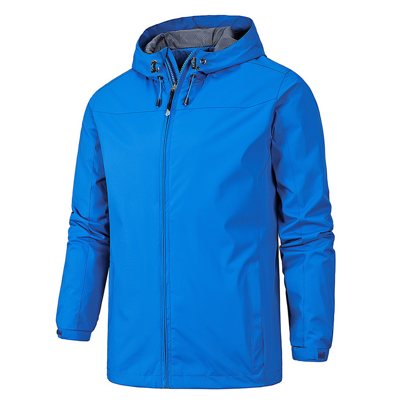 SUENTA Herren Wasserdichte Regenjacke Leicht Atmungsaktiv Material Blau