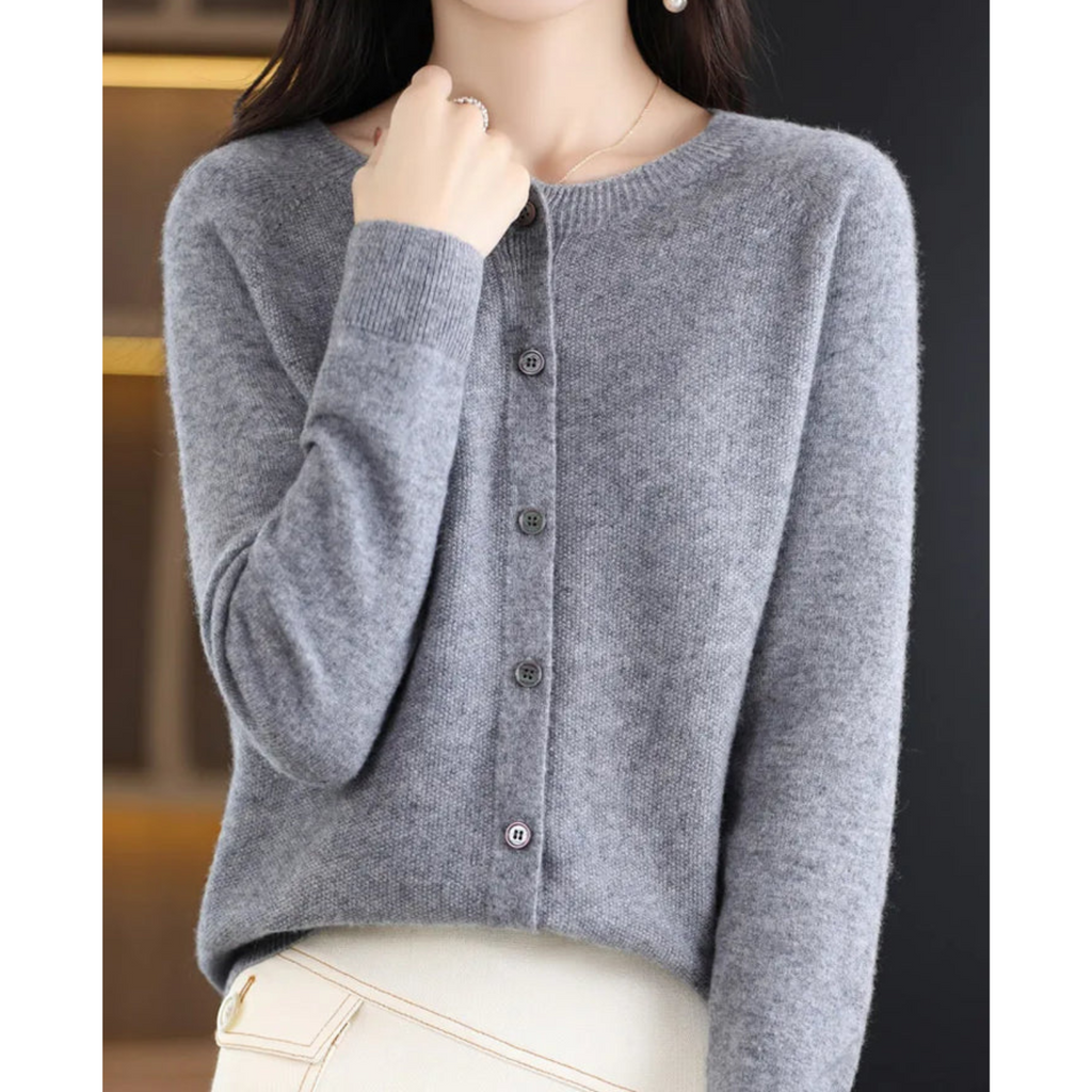 Cicada -  Damen Rundhals Cardigan Pullover