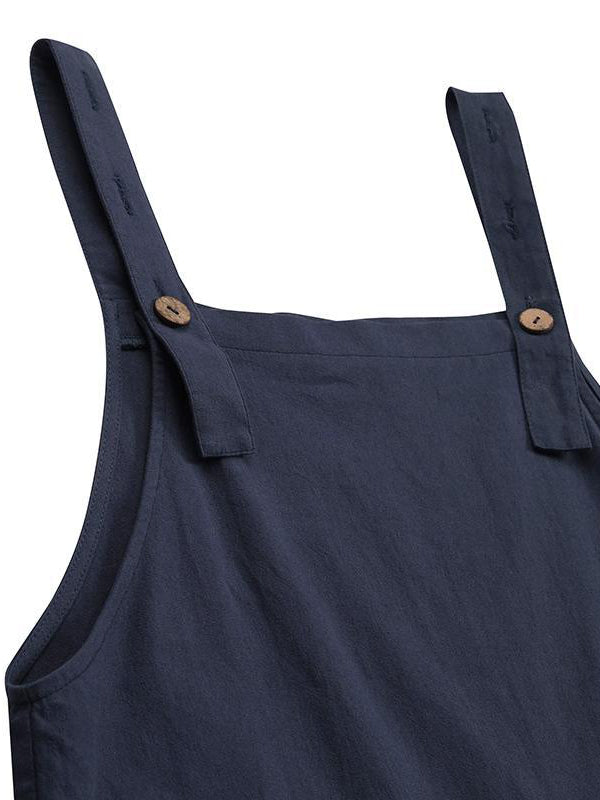 SUENTA Damen Latzhose – Freizeit Overall mit Knopfbund und Lockerer Passform