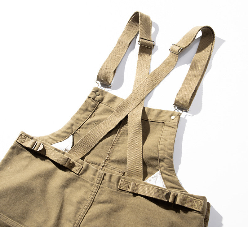 SUENTA Unisex Moleskin Latzhose – Overall mit Zugband und Praktischer Frontklapptasche