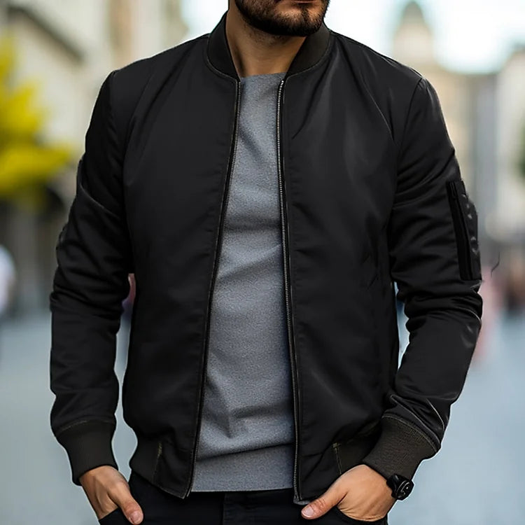 SUENTA Bomberjacke Trendige Bomberjacke für Herren Cool aussehen Schwarz