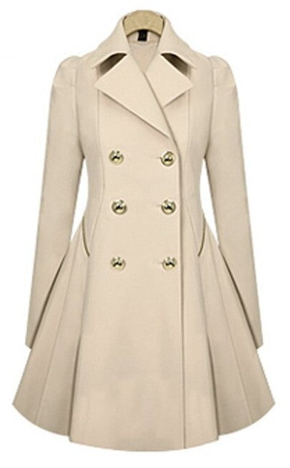 SUENTA Damen Eleganter Trenchcoat Stilvolle Outfits Eleganz Aprikose