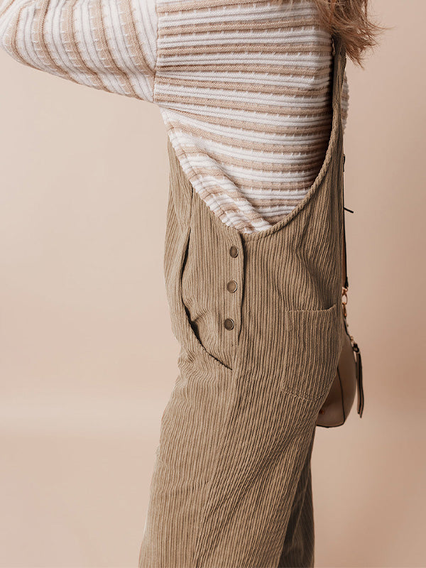SUENTA Damen Cord Latzhose – Gemütlicher Overall aus Weichem Cordstoff