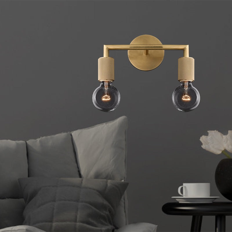 SUENTA Bare Bulb Metall Wandbeleuchtung Schwarz Quadratischer Arm
