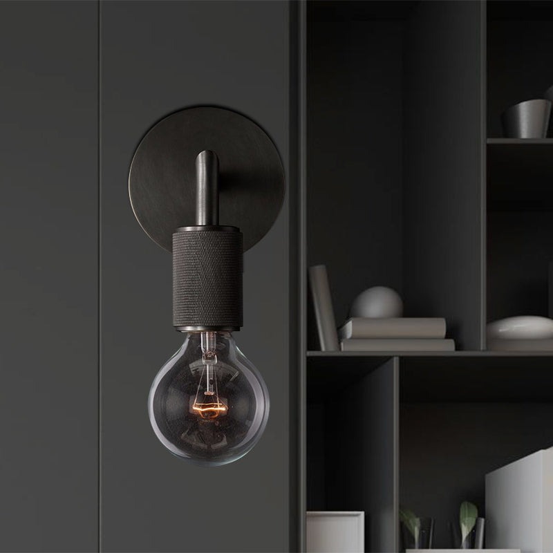SUENTA Bare Bulb Metall Wandbeleuchtung Schwarz Quadratischer Arm
