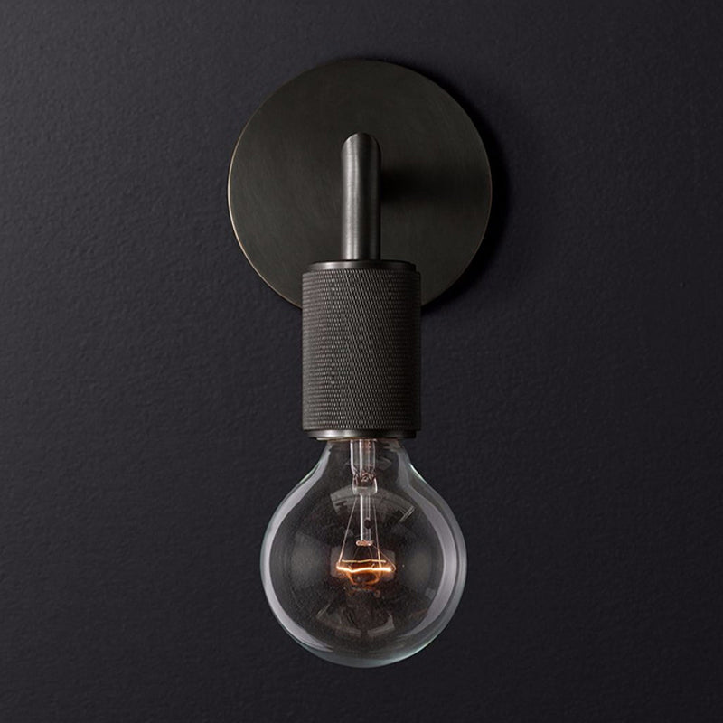 SUENTA Bare Bulb Metall Wandbeleuchtung Schwarz Quadratischer Arm