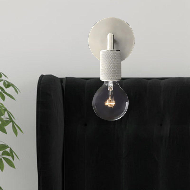 SUENTA Bare Bulb Metall Wandbeleuchtung Schwarz Quadratischer Arm