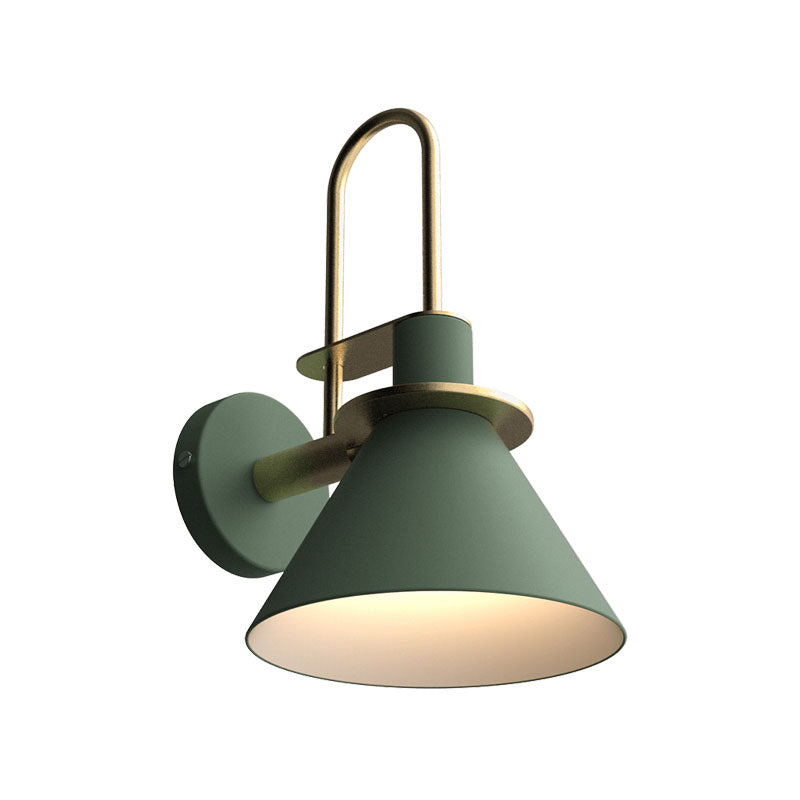 SUENTA Kegel-Wandleuchte Macaron Schwarz Weiß Grün Metall 1-Licht
