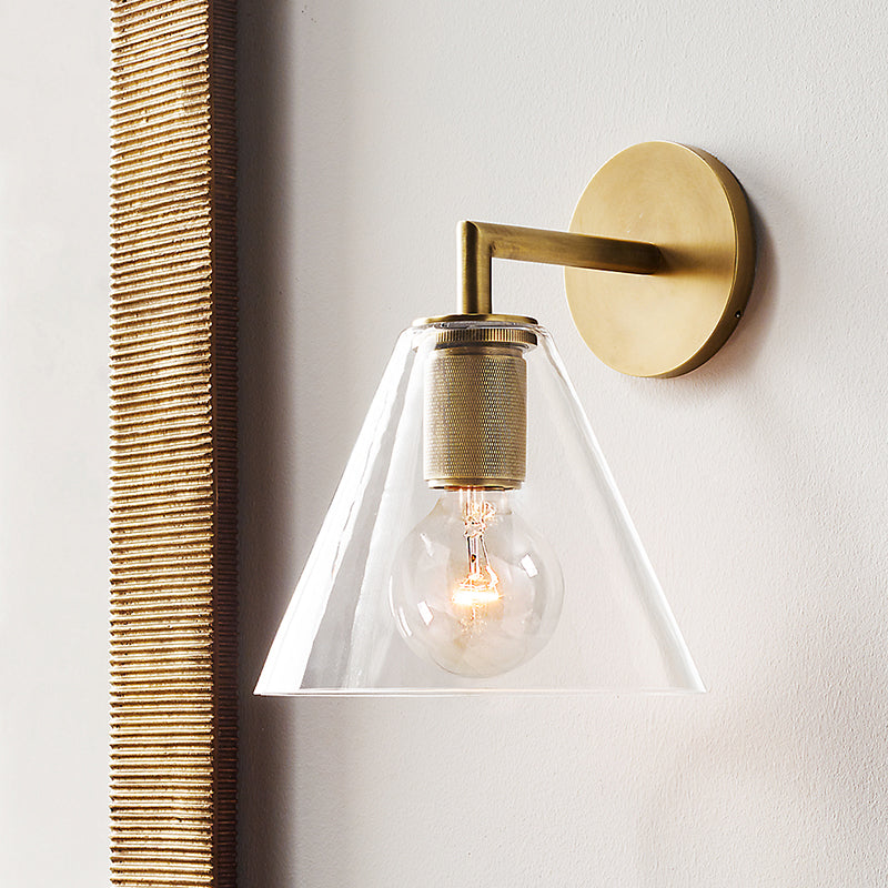 SUENTA Wandlampe Bronzene Arm Postmodern Metall Glas Disc Schirm Bronze B