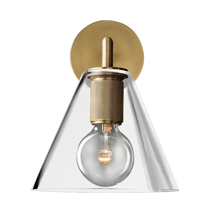 SUENTA Wandlampe Bronzene Arm Postmodern Metall Glas Disc Schirm