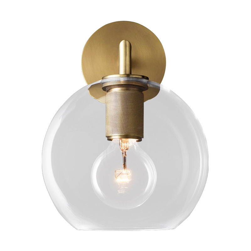 SUENTA Wandlampe Bronzene Arm Postmodern Metall Glas Disc Schirm Bronze A