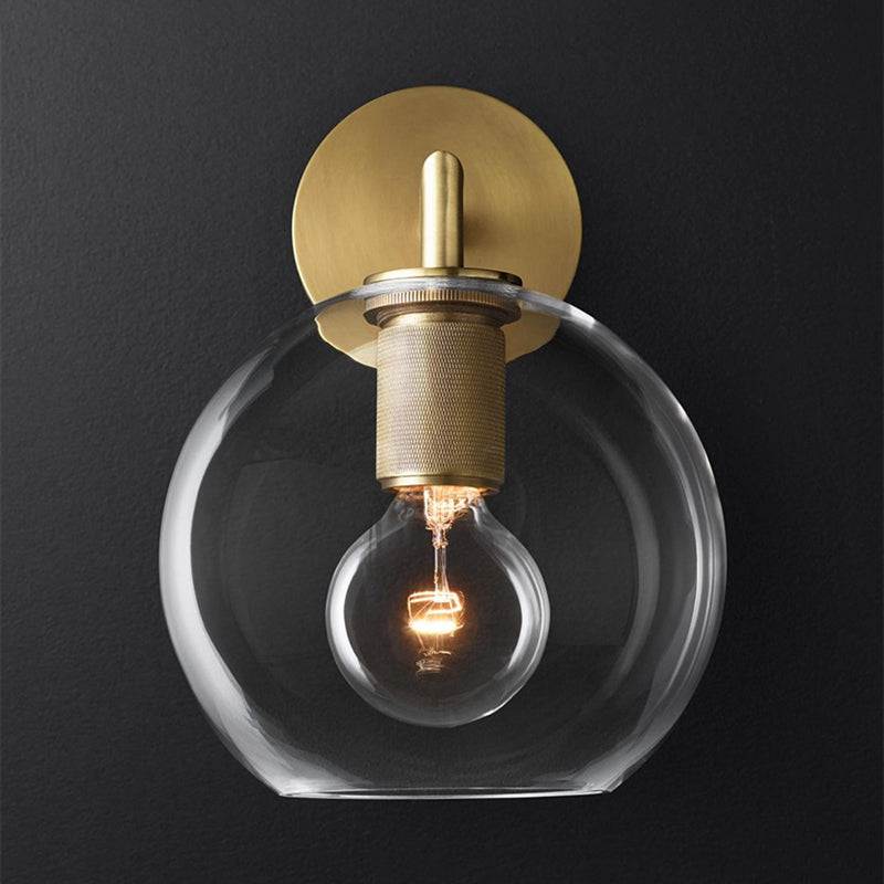 SUENTA Wandlampe Bronzene Arm Postmodern Metall Glas Disc Schirm