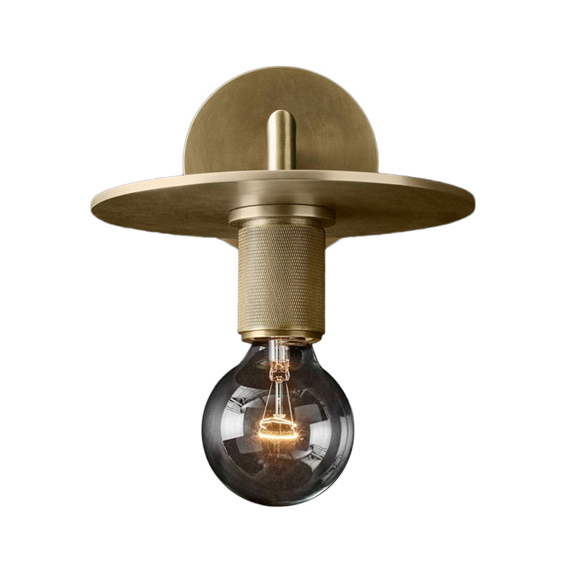 SUENTA Wandlampe Bronzene Arm Postmodern Metall Glas Disc Schirm Bronze C