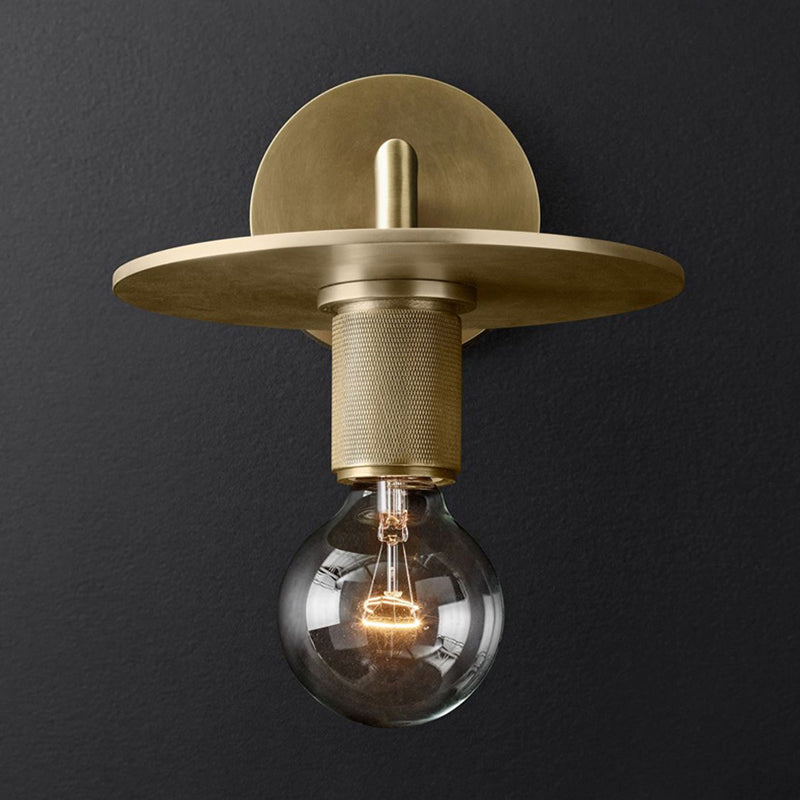 SUENTA Wandlampe Bronzene Arm Postmodern Metall Glas Disc Schirm