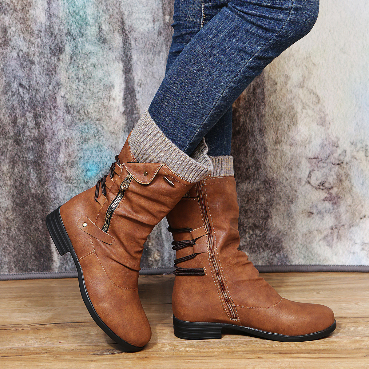 SUENTA Damen Winterstiefel Super Komfortable Kuschelige Sohle