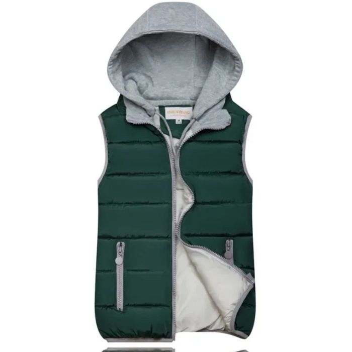 SUENTA Damen Heidi-Stil Weste Mit Kapuze Bequeme Frostige Tage Grün