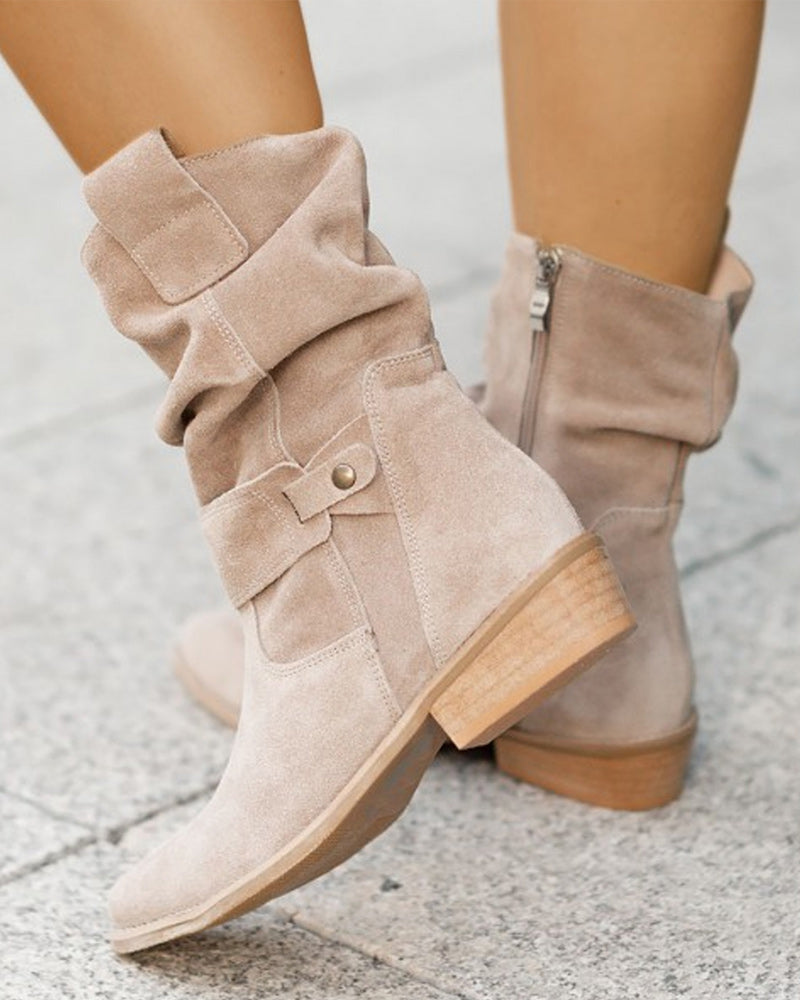 SUENTA Heartbeats Damen Stiefel - Niedriger Absatz mit seitlichem Reißverschluss