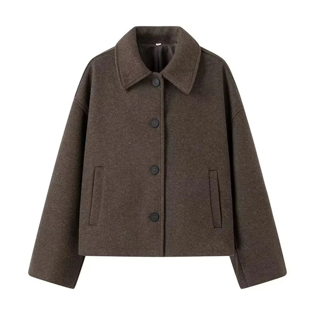 SUENTA Damen Oversized Button Down Winter Mantel Lockerer Schnitt - Winterjacke Damen