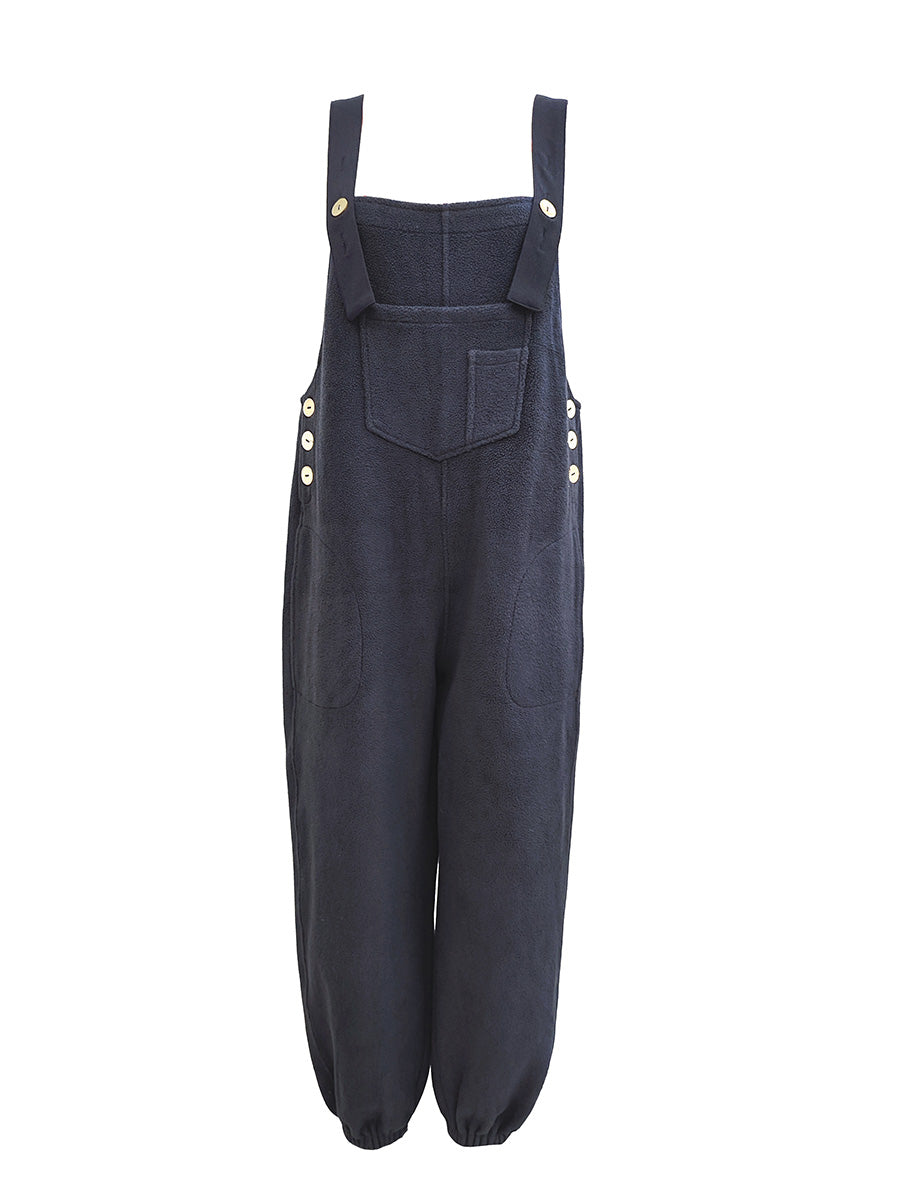 SUENTA Damen Fleece Overall – Weicher Einteiler mit Isolierender Mischung für Kalte Tage Marineblau