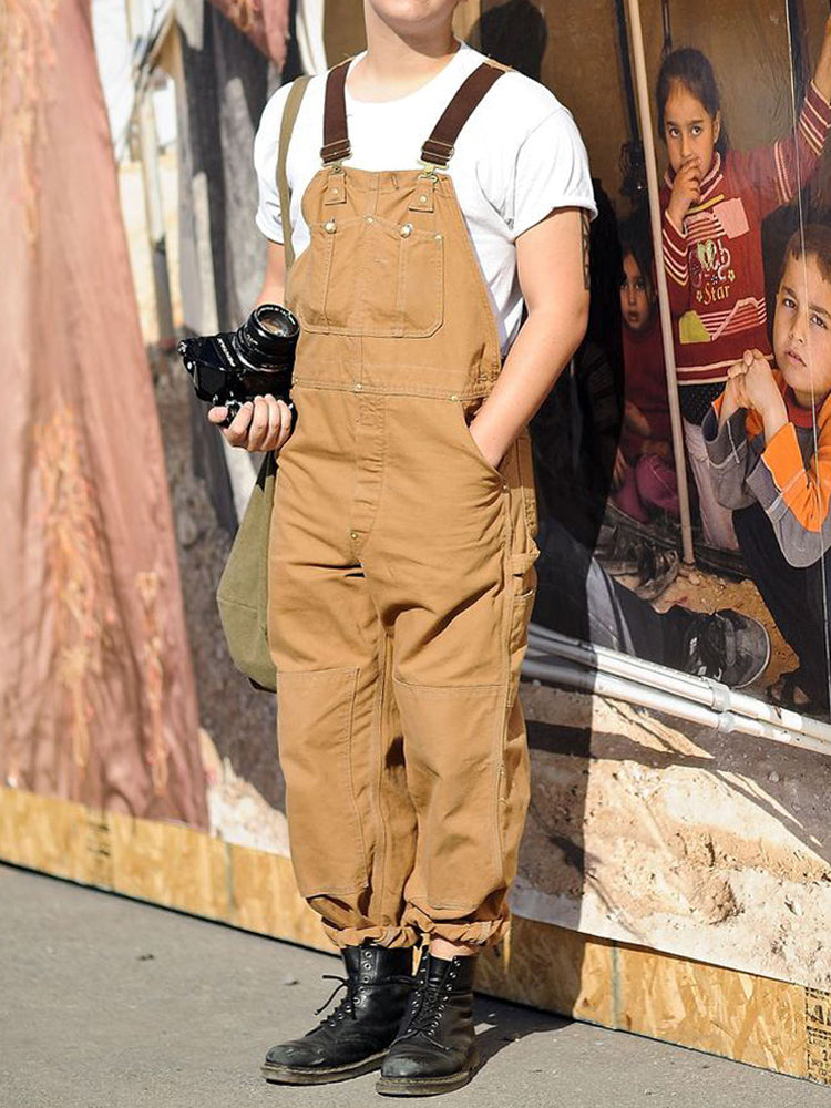 SUENTA Herren Enten-Latzhose Canvas Verstellbare Stretch-Träger - Overall