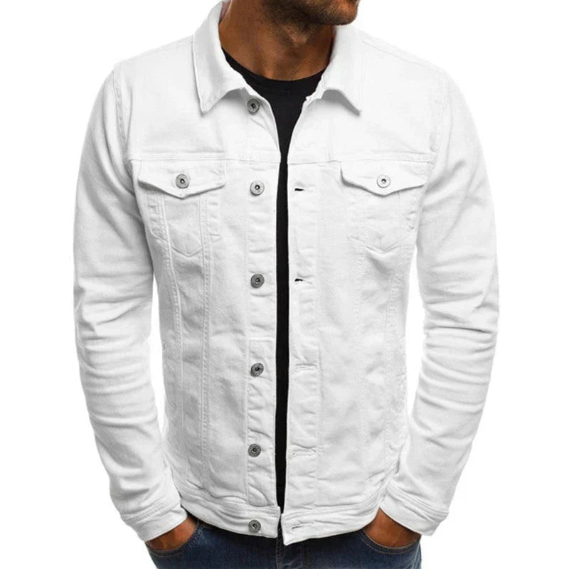 SUENTA Herren Button-Down-Jacke Look Eleganz Funktionalität Weiß