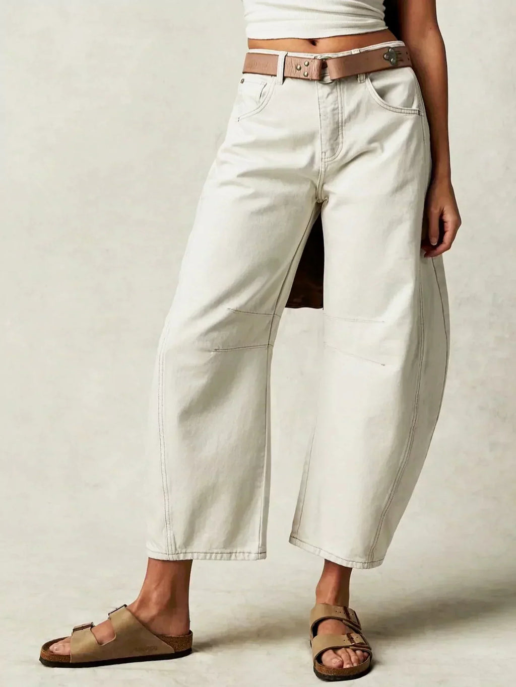 Amore | Damen Bedruckte Jeans mit Weitem Bein
