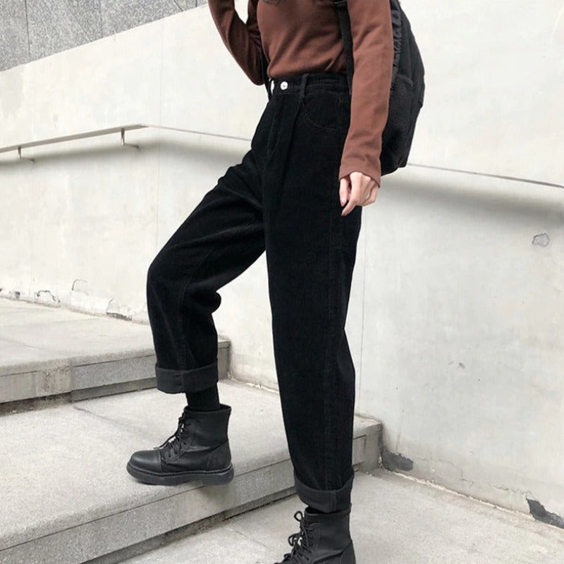 SUENTA Cordhosen Für Damen Bequemen Hosen Vintage Outfit Stil