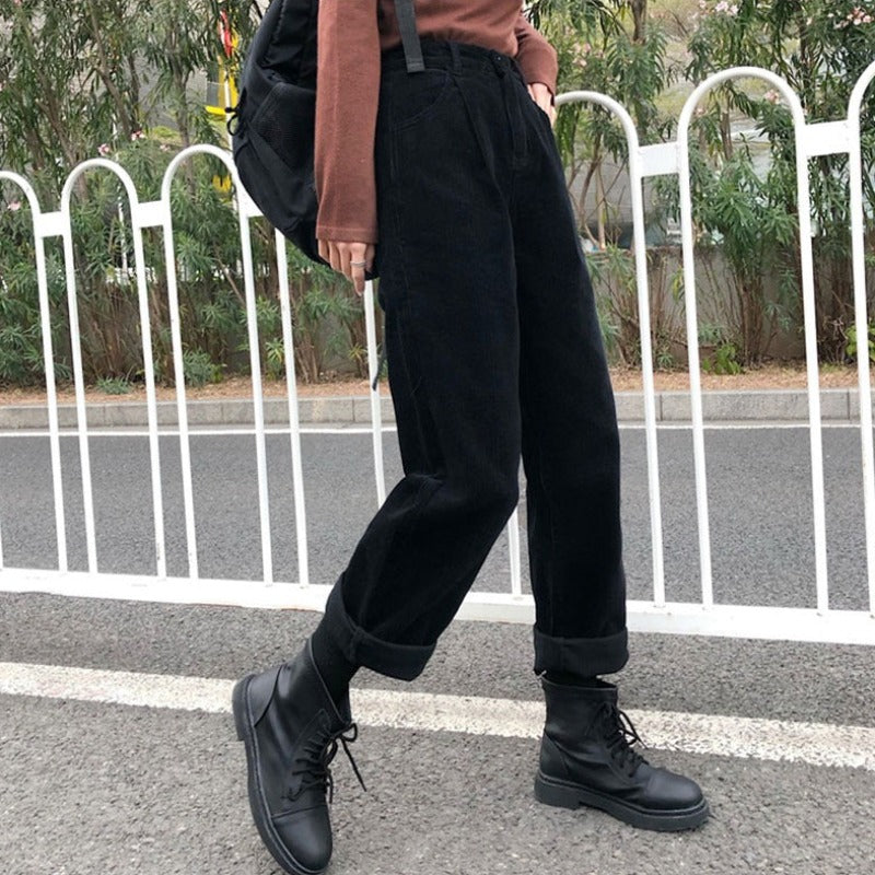 SUENTA Cordhosen Für Damen Bequemen Hosen Vintage Outfit Stil