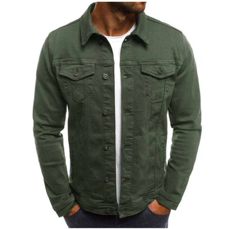 SUENTA Herren Button-Down-Jacke Look Eleganz Funktionalität Grün