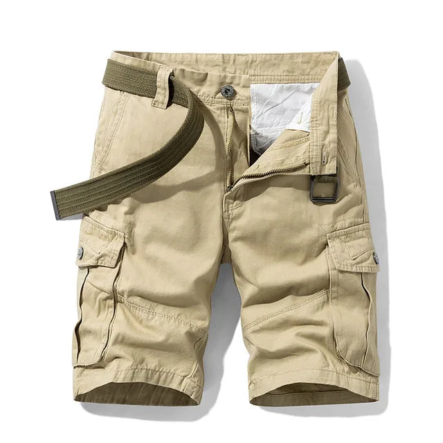 SUENTA Cargo-Shorts Für Herren Bequeme Passform Zahlreiche Taschen Khaki