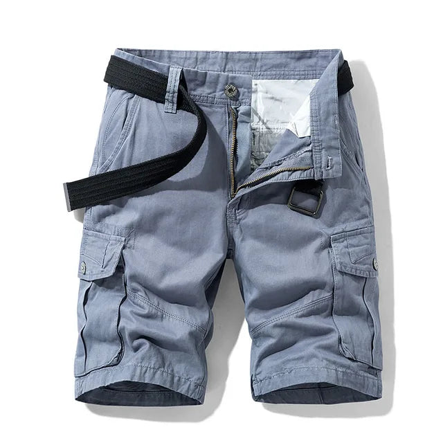 SUENTA Cargo-Shorts Für Herren Bequeme Passform Zahlreiche Taschen Blau