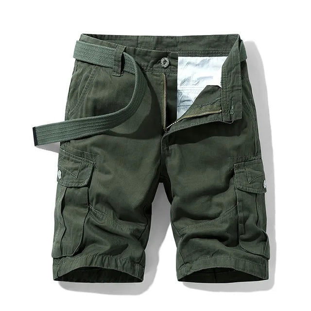 SUENTA Cargo-Shorts Für Herren Bequeme Passform Zahlreiche Taschen Grün