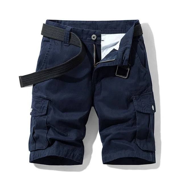 SUENTA Cargo-Shorts Für Herren Bequeme Passform Zahlreiche Taschen Marineblau