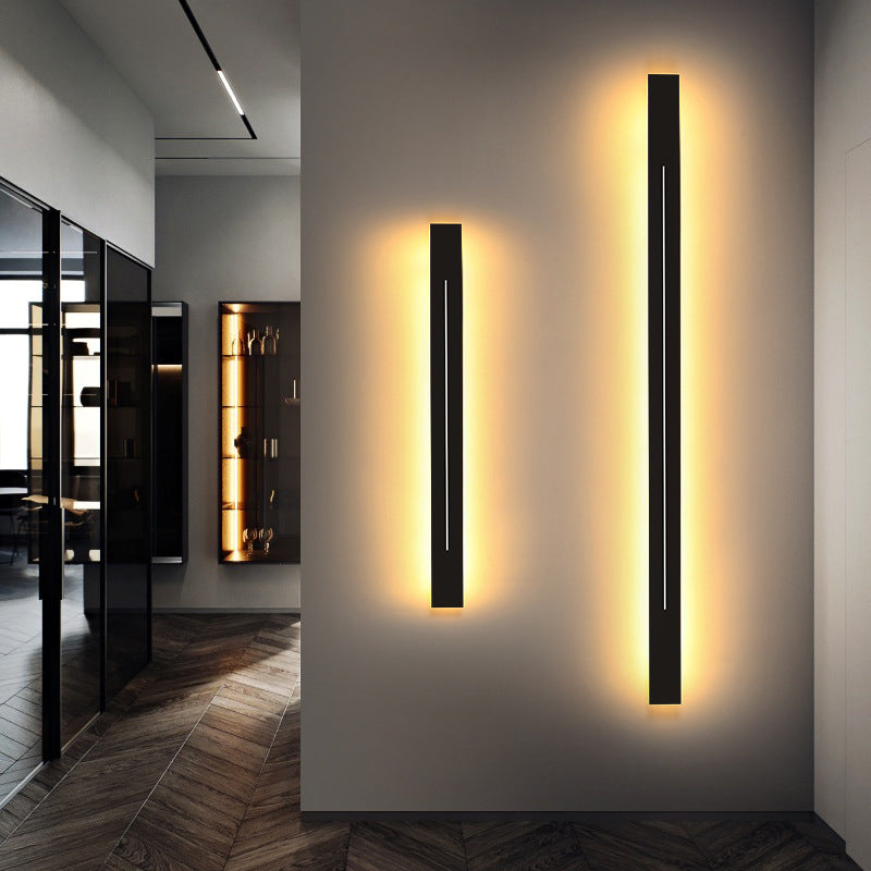 SUENTA Bar-förmige LED Wandleuchte Metall Wohnzimmer Wandlampe Schwarz