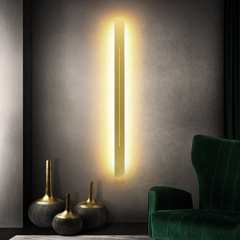 SUENTA Bar-förmige LED Wandleuchte Metall Wohnzimmer Wandlampe Gold