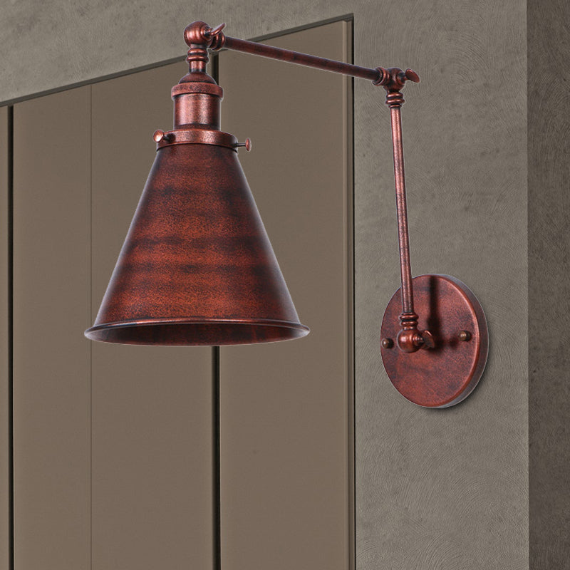 SUENTA Bauernhaus Stil Wandlampe Eisen Schwarz/Rost Glühbirne