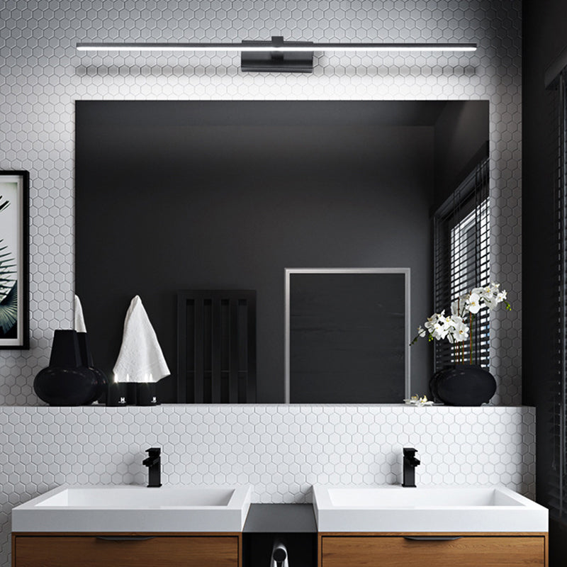 SUENTA Lineare Badezimmer-Wandleuchte Metallic Led Schminklicht Schwarz