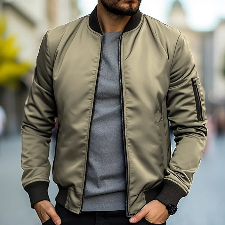 SUENTA Bomberjacke Trendige Bomberjacke für Herren Cool aussehen Khaki