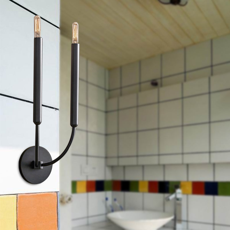SUENTA 1/2 Glühbirnen Wandlampe Traditionelle Metall Wandleuchte in Schwarz/Messing für das Esszimmer 2.0 Schwarz