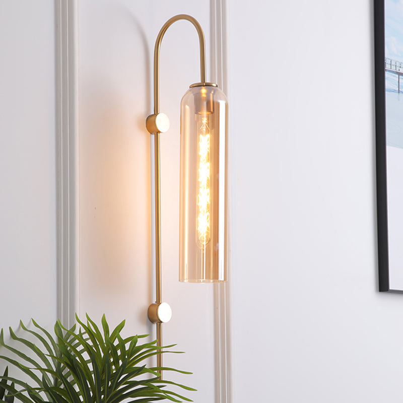 SUENTA Wandleuchte Metall 1-Licht Flöten-Glas-Schirm Wohnzimmer