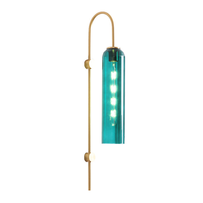 SUENTA Wandleuchte Metall 1-Licht Flöten-Glas-Schirm Wohnzimmer