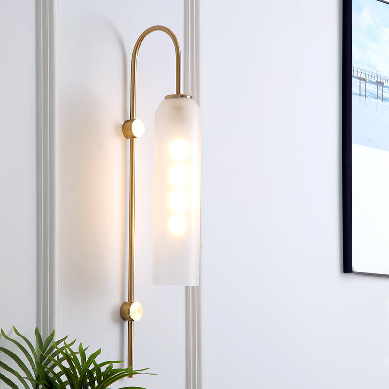 SUENTA Wandleuchte Metall 1-Licht Flöten-Glas-Schirm Wohnzimmer