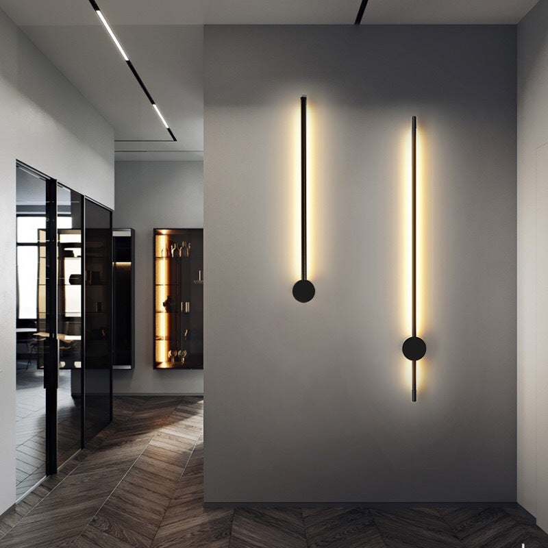SUENTA Wandleuchte Slim Rod Treppen Aluminium LED Schwarz Gold