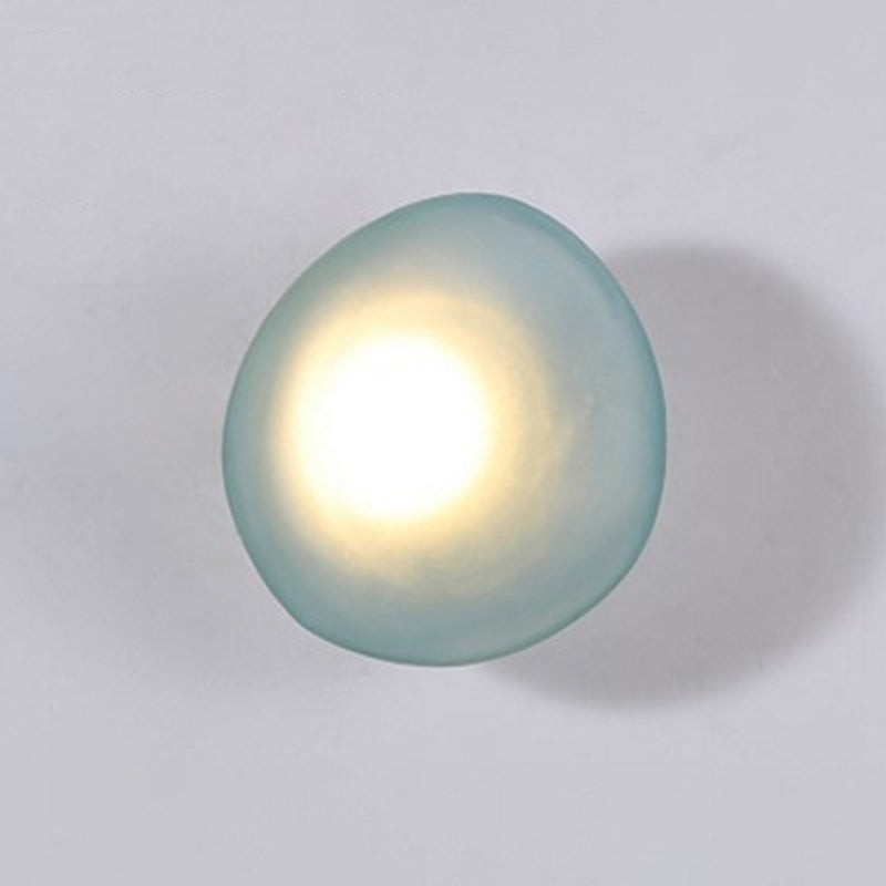 SUENTA Wandlampe Frosted Glass Cobblestone Größe 10-14Zoll 1-Licht Blau Globe