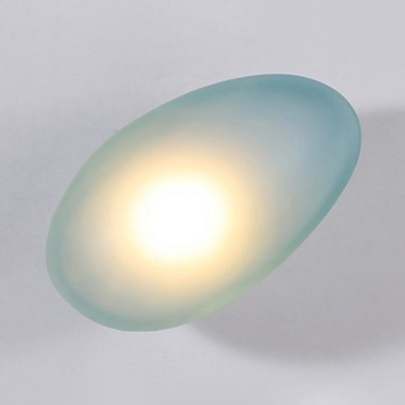 SUENTA Wandlampe Frosted Glass Cobblestone Größe 10-14Zoll 1-Licht Blau Oval