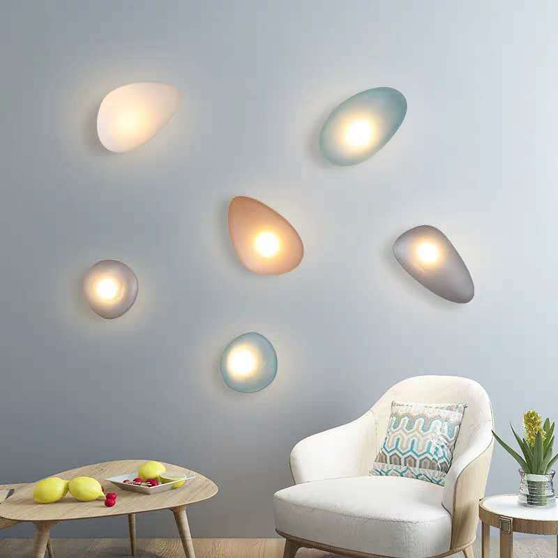 SUENTA Wandlampe Frosted Glass Cobblestone Größe 10-14Zoll 1-Licht